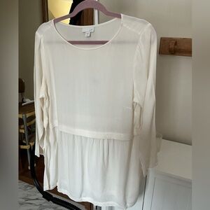 J. Jill Cream Long Sleeve Dress